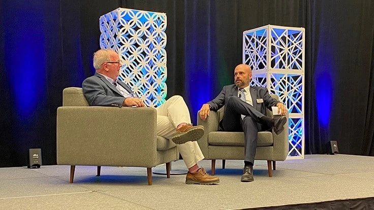 From left: Waste Connections President and CEO Worthing Jackman and National Waste & Recycling Association President and CEO Darrell Smith