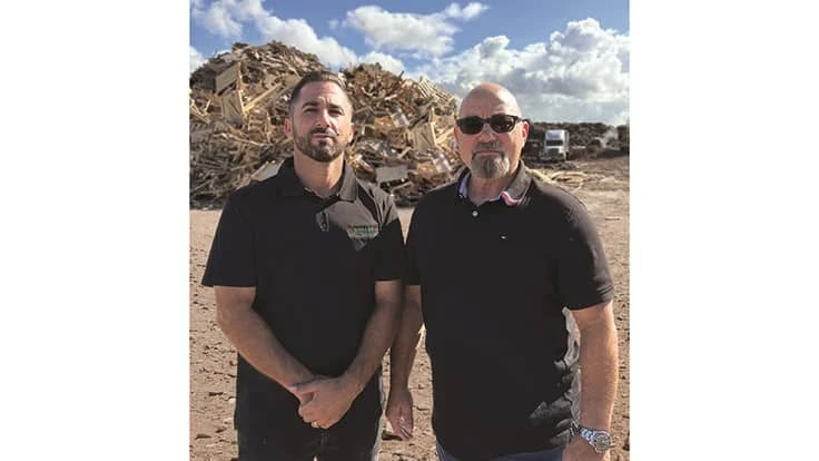 From left: Florida Wood Recycling’s Jesse and Harvey Schneider