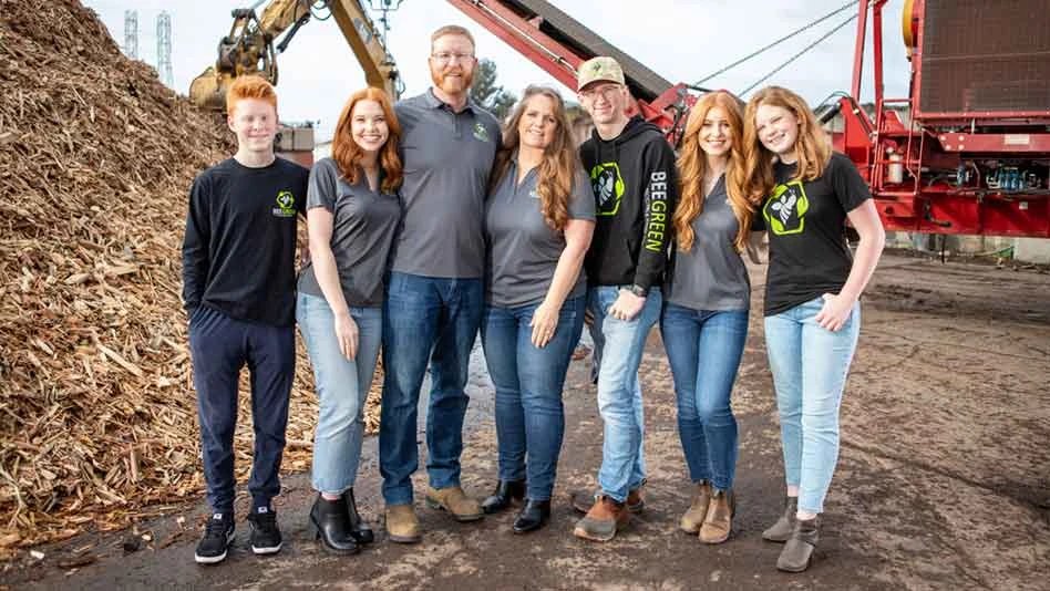 Fookes family at their work site