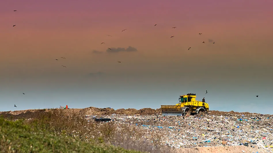 landfill at sunset
