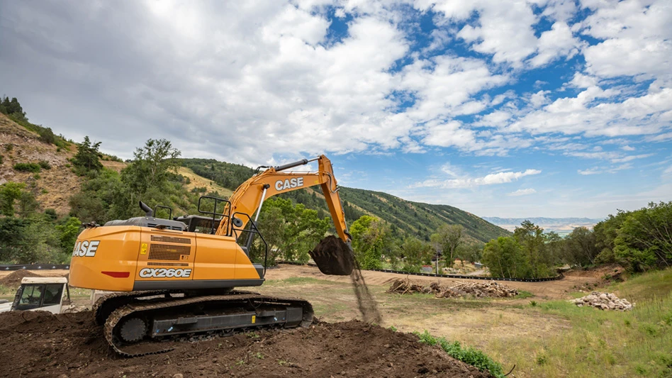 A Case excavator