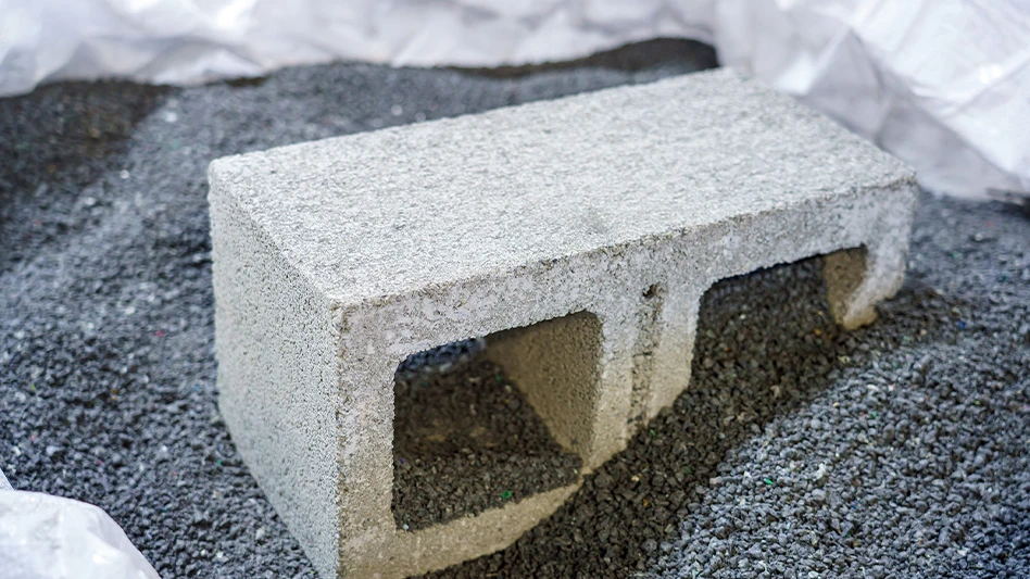 A concrete block surrounded by CRDC Global's Resin8 product.