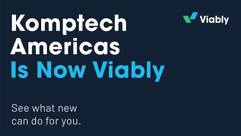 a graphic with text that reads: komptech americas is now viably