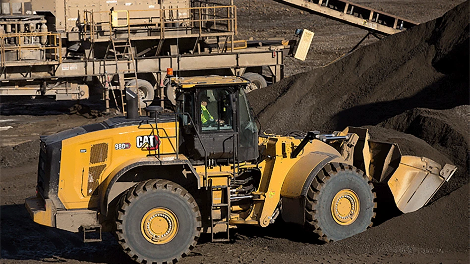 Caterpillar wheel loader on job site