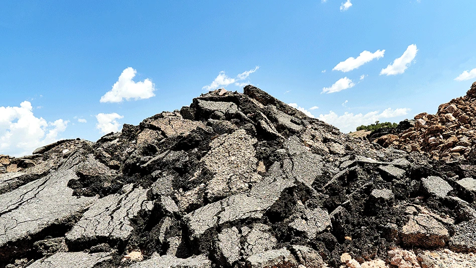 pile of asphalt road paving