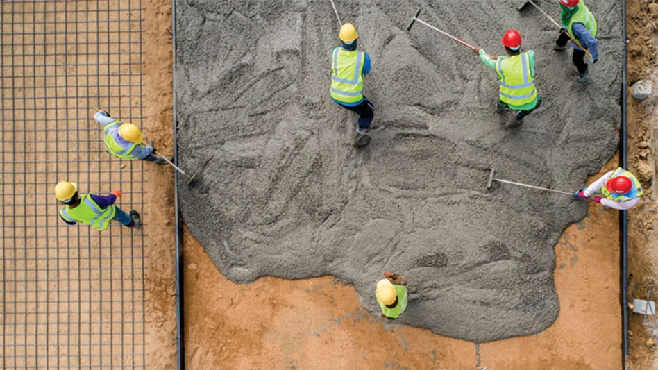 construction site concrete pour